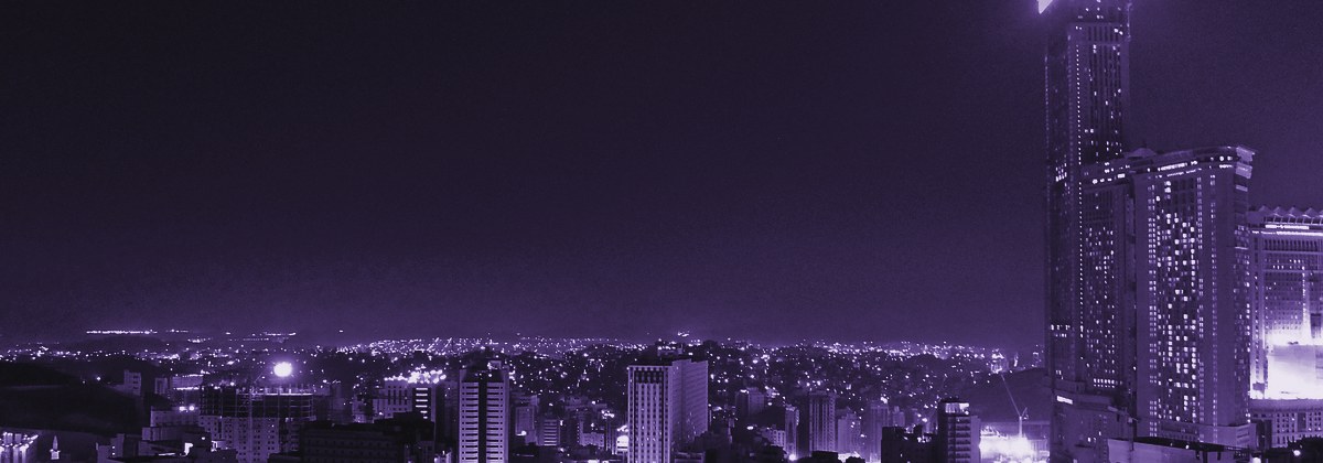 Night view over the city of Makkah